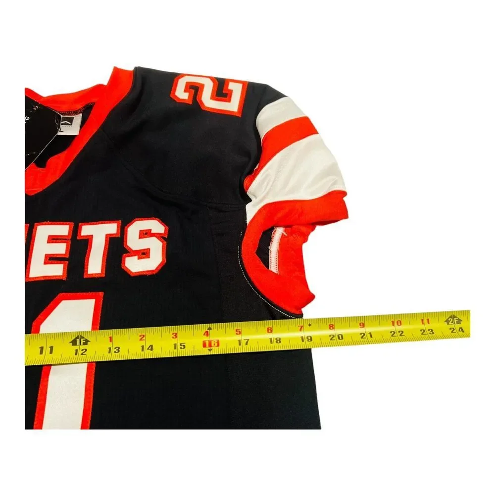 POWERS Brand Men's COMETS 21 Football Game Jersey - Sz Large Black Authentic NWT